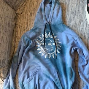Sun logo blue hoodie